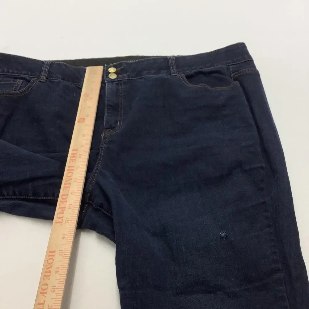 Lane Bryant Jeans Womens 24 Blue High Rise Straight Stretch Tummy Control